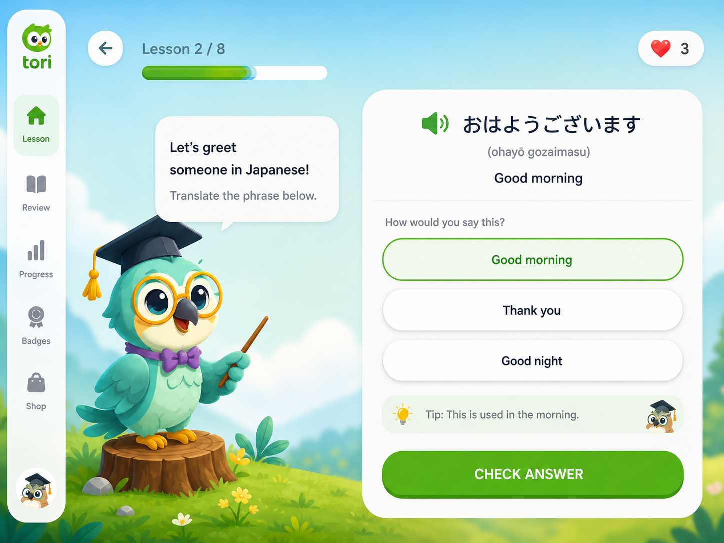 Japanese lesson on iPad