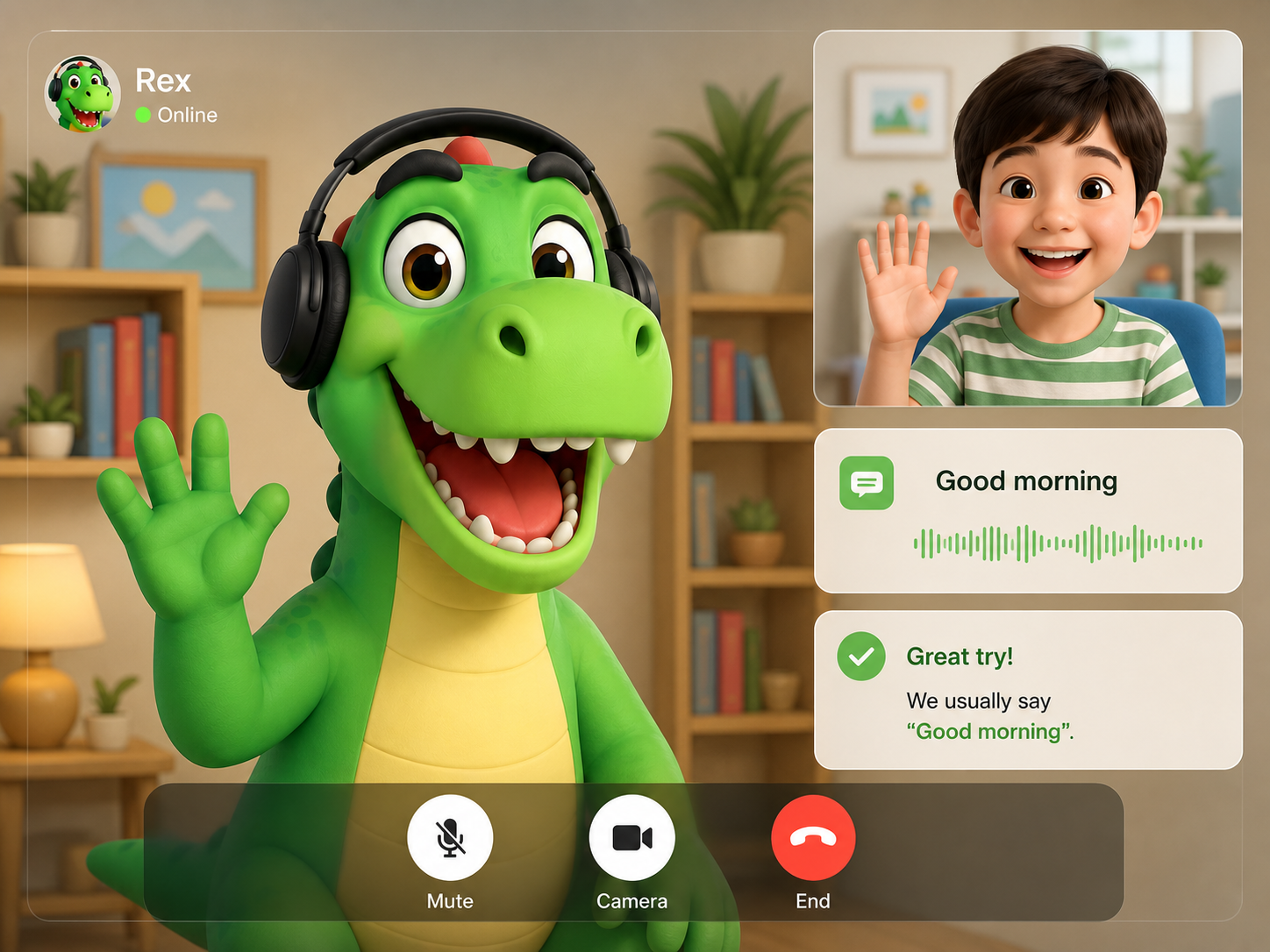 Live language lesson with Rex on iPad